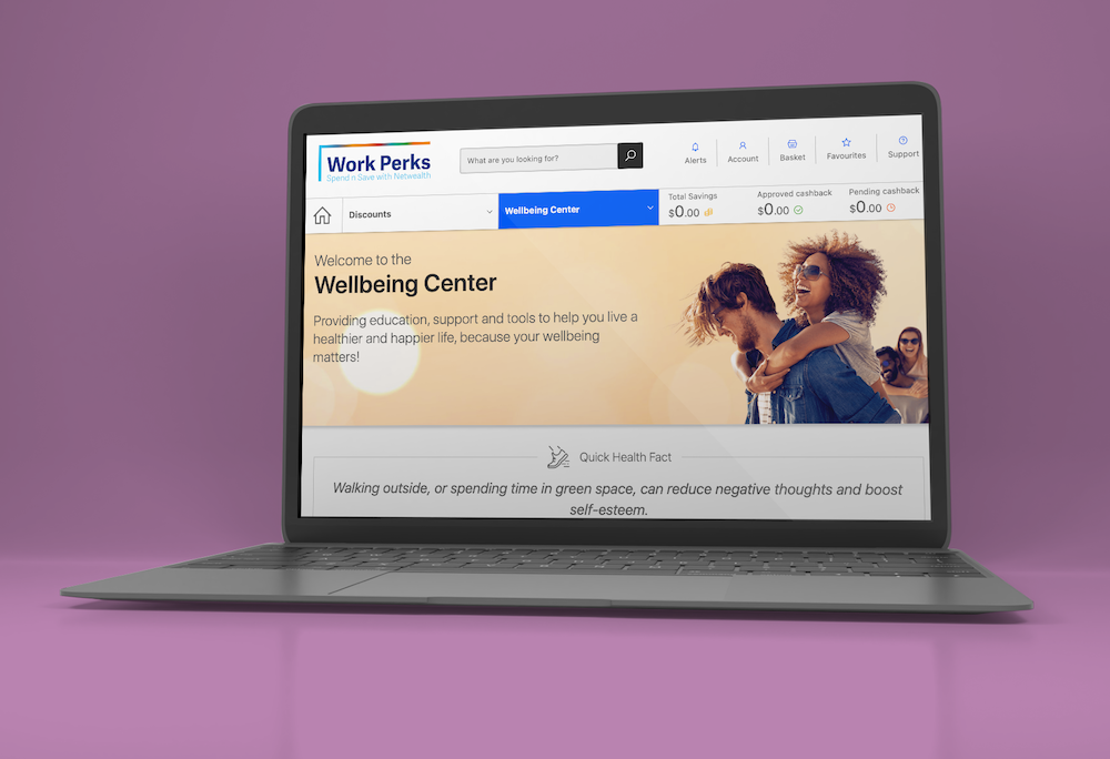 Netwealth wellbeing center mockup