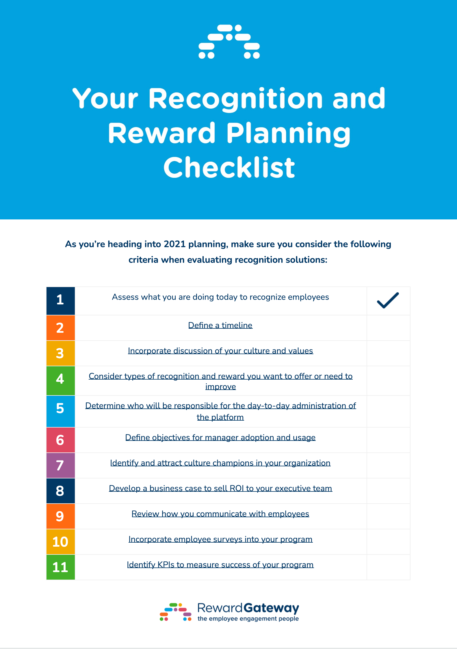 Employee Recognition Checklist for 2021 Reward Gateway