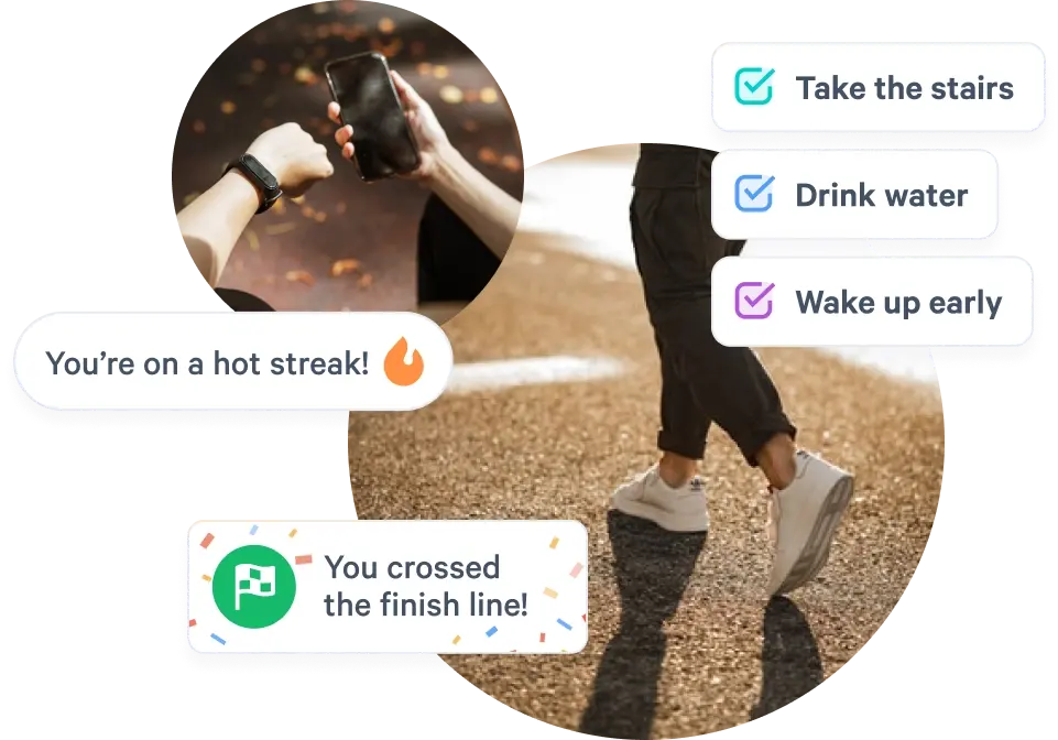 wellbeing app - you crossed the finish line notification